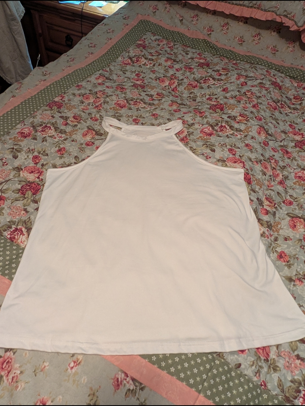 White High Neck Tank Top - Women